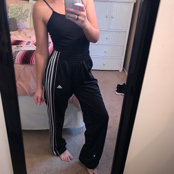 adidas Other - Host Pick! Adidas Black Classic Striped Sweatpants